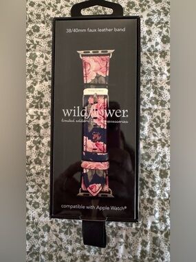 Wildflower Limited Edition Faux Leather Apple Watch Band - 38/40 mm - New in Box